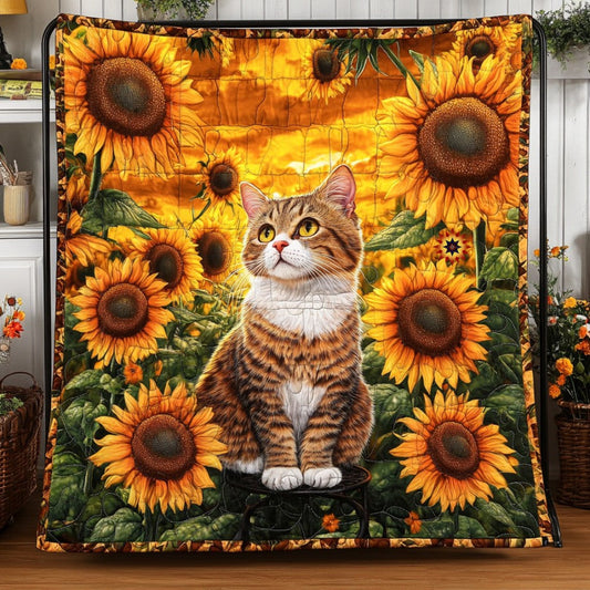 Sunflower Cat WU1710009CL Quilt