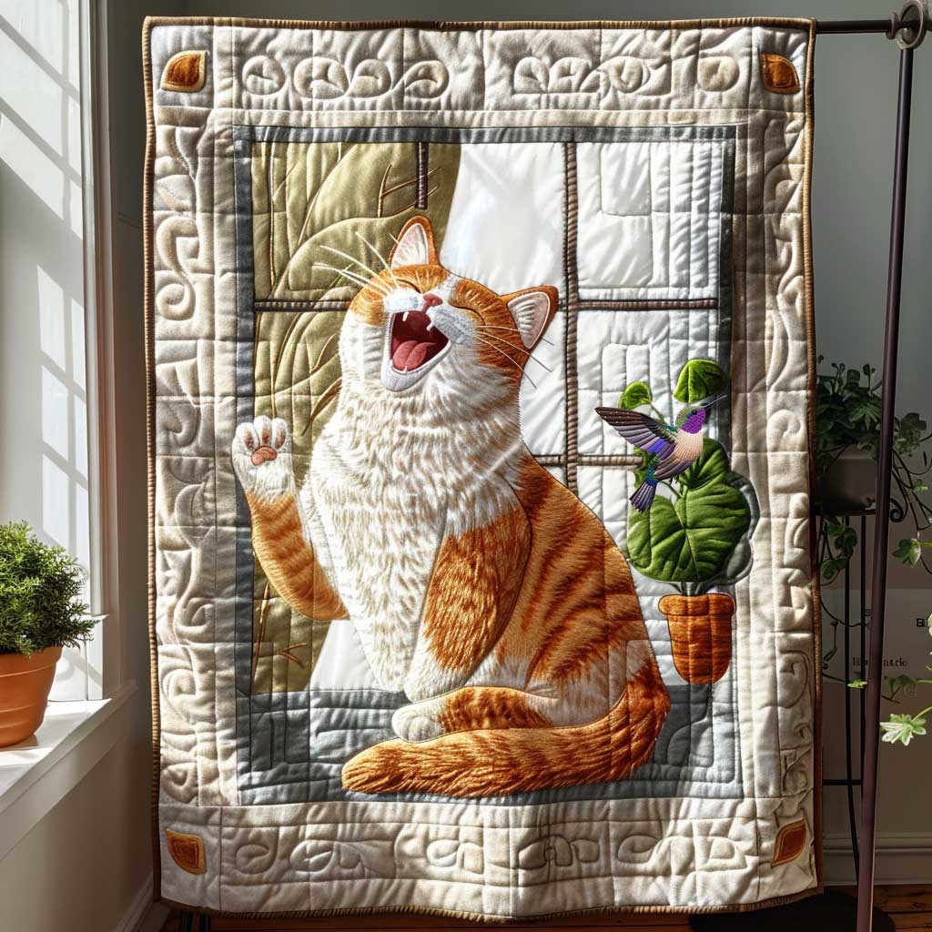 Sleepy Orange Cat WP3010041CL Quilt