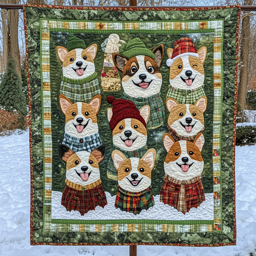 Cute Winter Corgi XR0410014CL Quilt