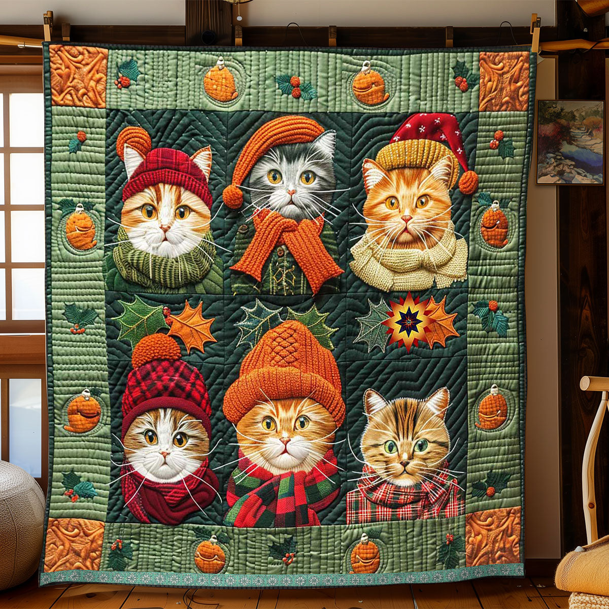 Granny Autumn Cat WP1610026CL Quilt