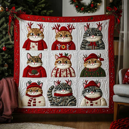 Fat Tabby Cat Christmas WP0411013CL Quilt