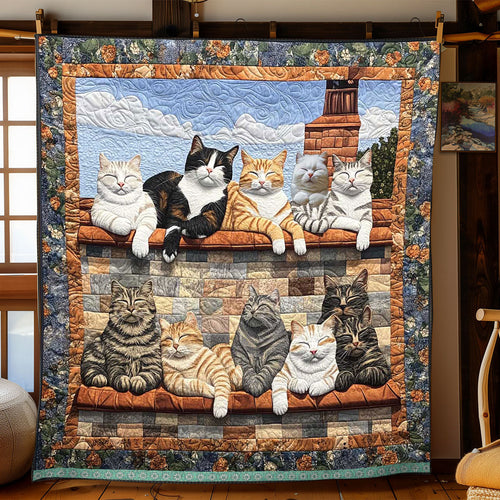 Relaxing Cat Gang WP0411021CL Quilt