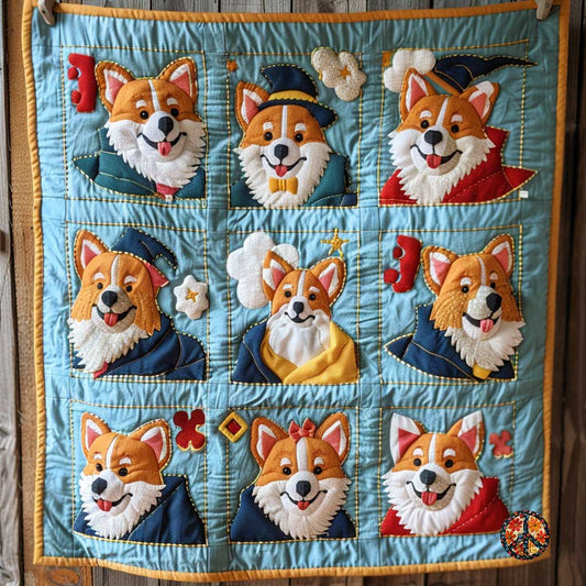 Corgi Fancy Faces WN1610017CL Quilt