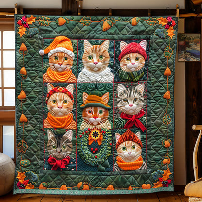 Christmas Orange Cat WP1610016CL Quilt