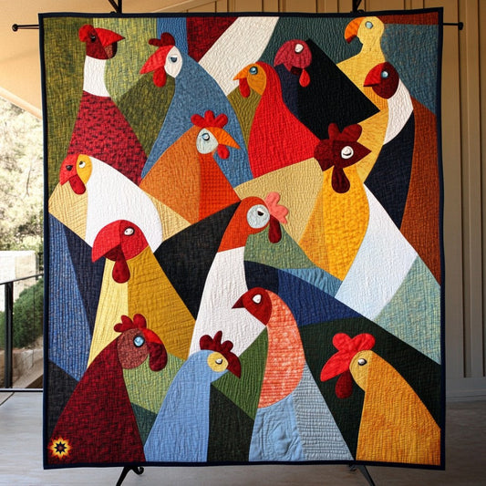 Colorful Chicken WU1610017CL Quilt