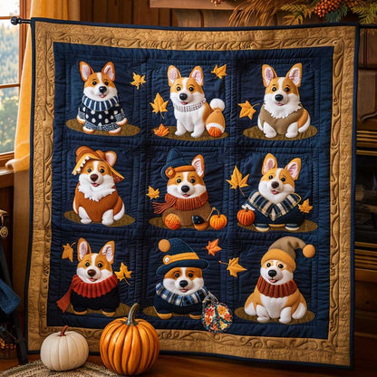 Corgi Autumn Snuggles WN1610023CL Quilt