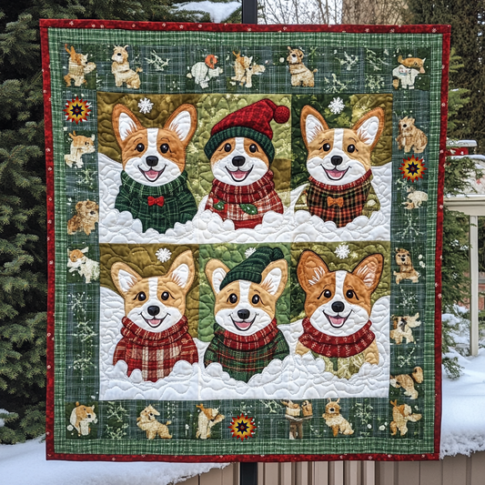 Smiling Corgi XR0410013CL Quilt