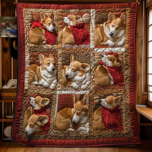 Happy Corgi Sleeping SR2208033CL Quilt