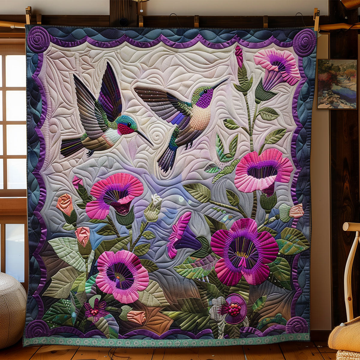 Hummingbirds XR2606009CL Quilt