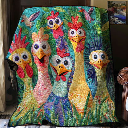 Whimsical Cute Chickens XR0208007CL Quilt