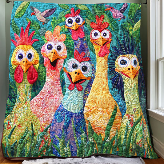 Whimsical Cute Chickens XR0208007CL Quilt