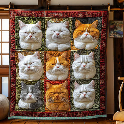 Sleeping Fluffy Cat WP0411025CL Quilt