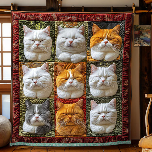 Sleeping Fluffy Cat WP0411025CL Quilt