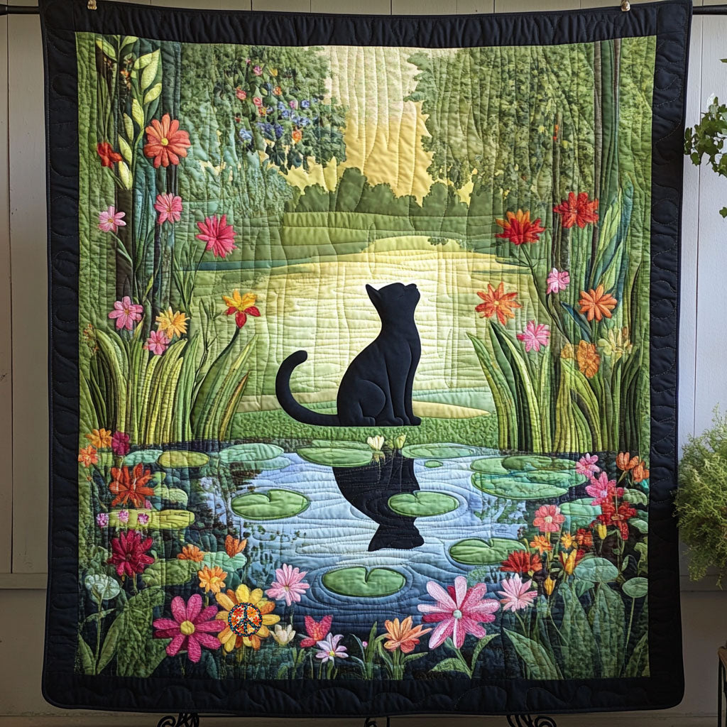 Cat By The Pond WJ3110005CL Quilt