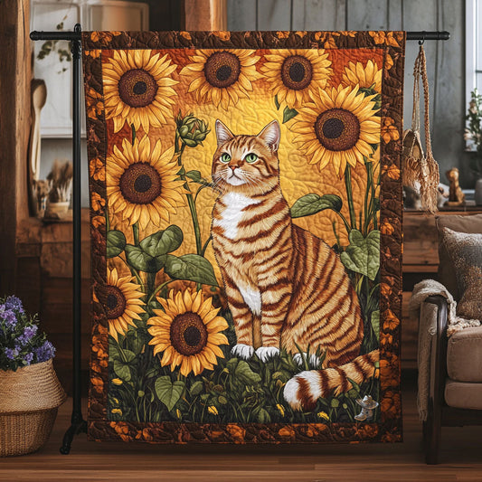 Sunflower Cat WU1710021CL Quilt